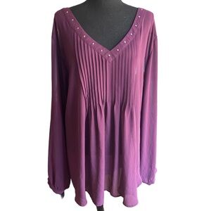 Torrid Women’s Blouse Sz 5 Sheer Top Plum